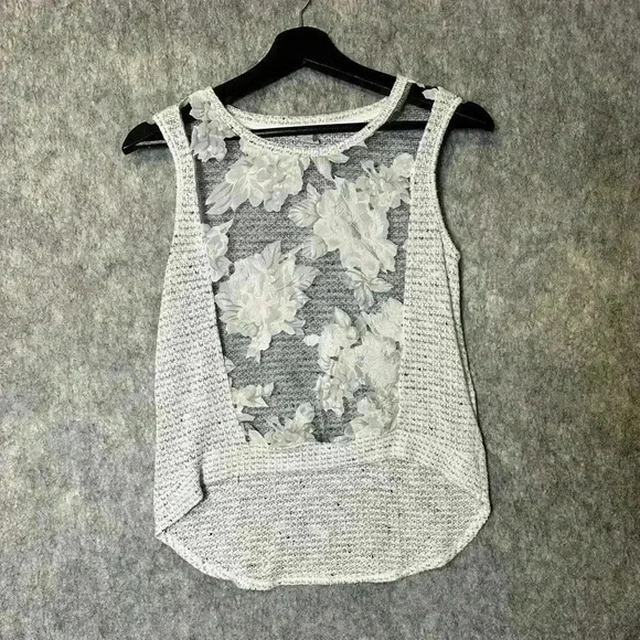 Paper Crane Sheer Front Sweater Vest Tank - Small - Picture 1 of 4